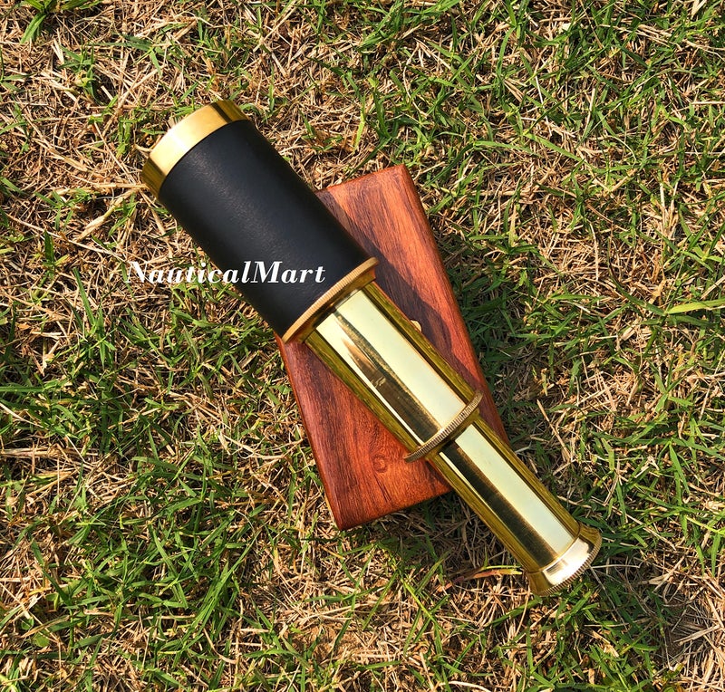 NauticalMart Nautical Handheld Brass Telescope with Wooden Box - Pirate Navigation for Gifts - Image 4